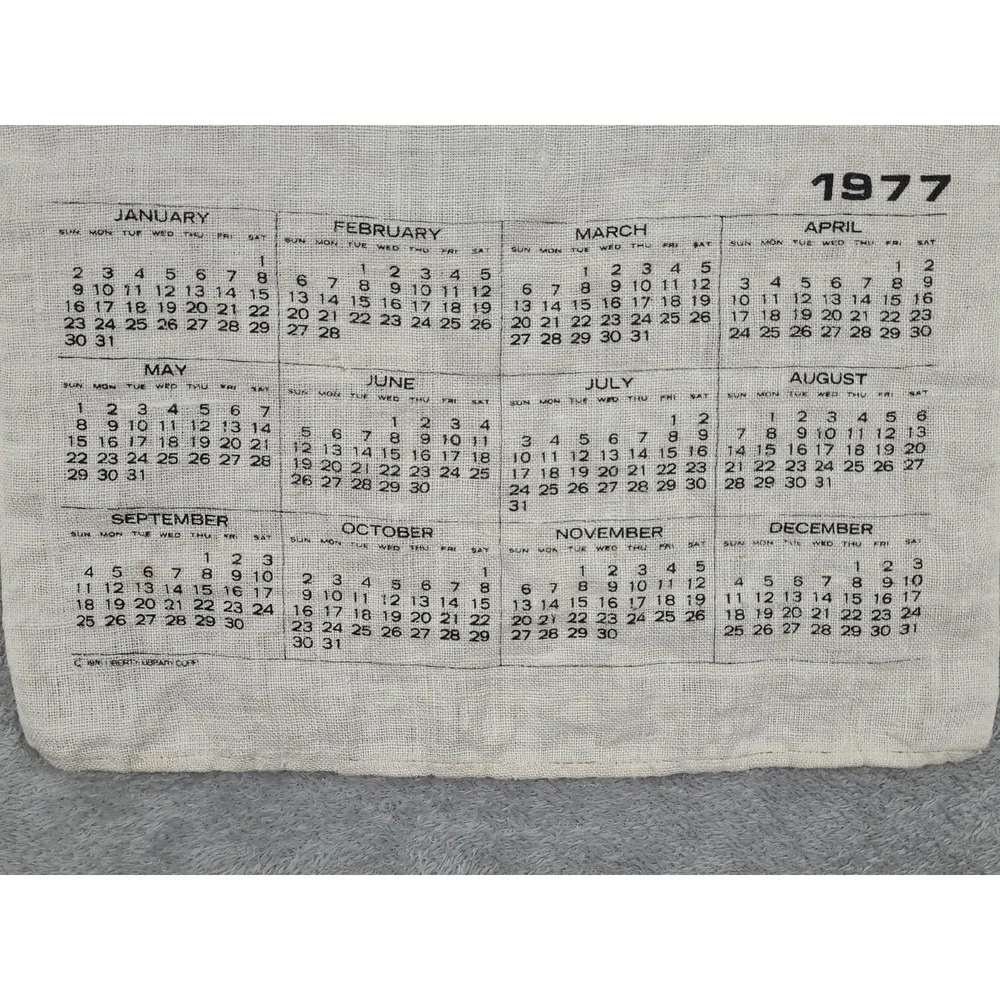 1977 Vintage‎ Calendar Liberty Library Corp Linen School Days Repro